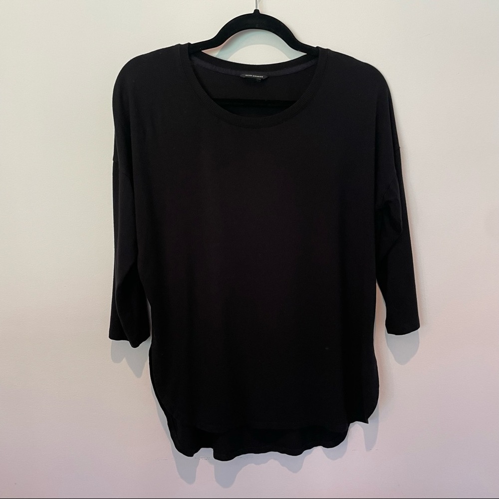 Club Monaco Black 3/4 sleeve Casual Shirt